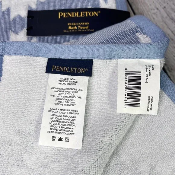 Pendleton Peak Canyon Blue Bath Hand Towels Set of 4 - Picture 4 of 6